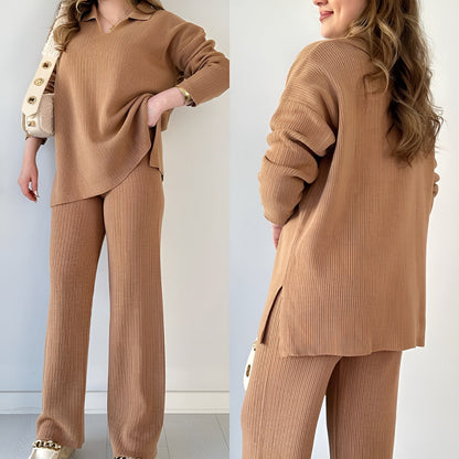 Conjunto Mujer Blusa Larga y Pantalón Elegante