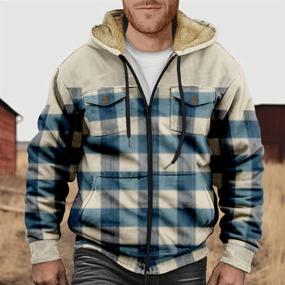 Camisa Hombre Franela Acogedora con Capucha