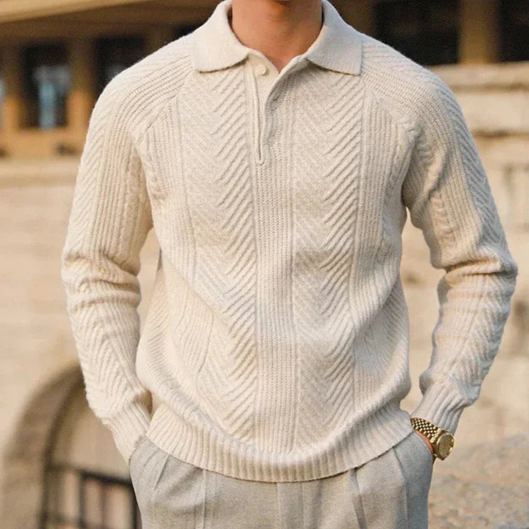 Jersey Hombre Polo Punto Trenzado Moderno - Vestiria