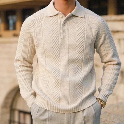 Jersey Hombre Polo Punto Trenzado Moderno - Vestiria