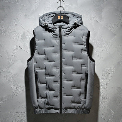 Chaleco Abultado Con Capucha Impermeable