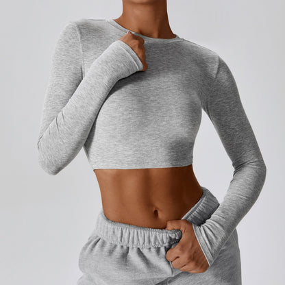 Camiseta Manga Larga Mujer Cuello Redondo - Vestiria