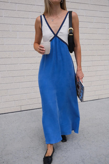 Vestido Elegante Largo con Escote en V