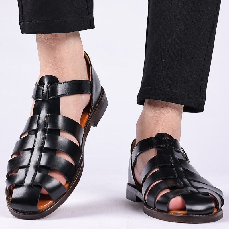 Sandalias Cuero Hombre Elegantes Verano - Vestiria