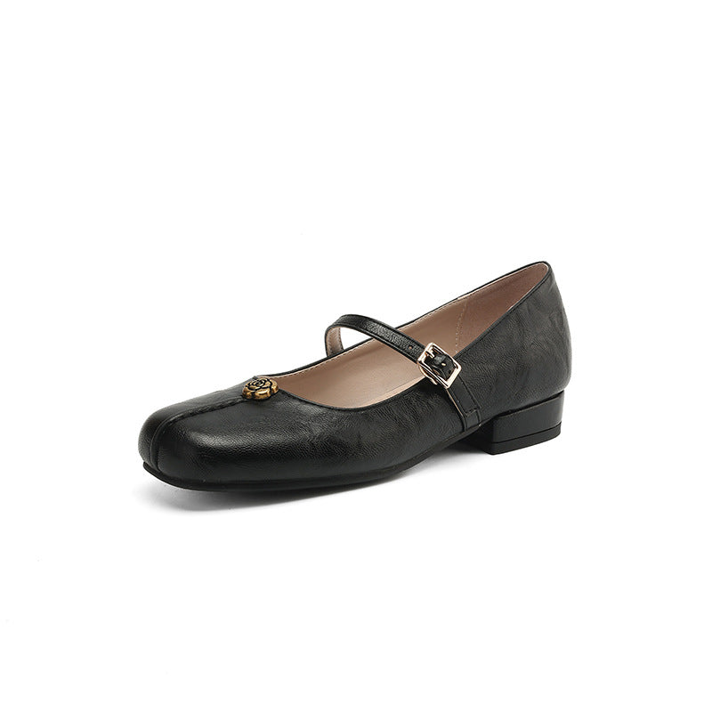 Zapatos Bailarina Mujer Hebilla Elegante Primavera