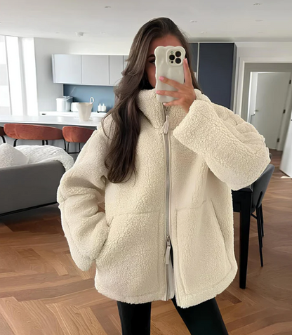 Chaqueta peluda mujer abrigo cálido