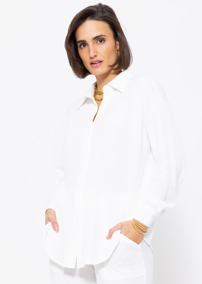 Blusa Oversize Piqué Cuello Alto