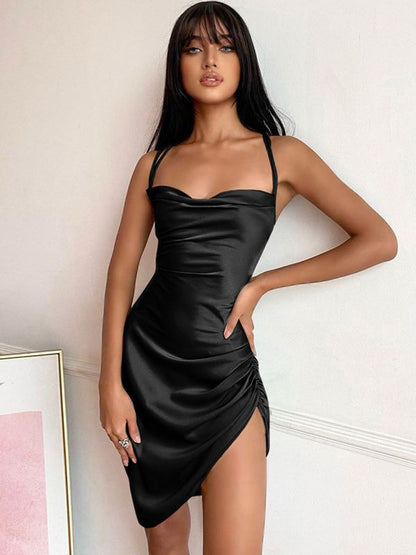 Vestido Cenido de Satén Elegante