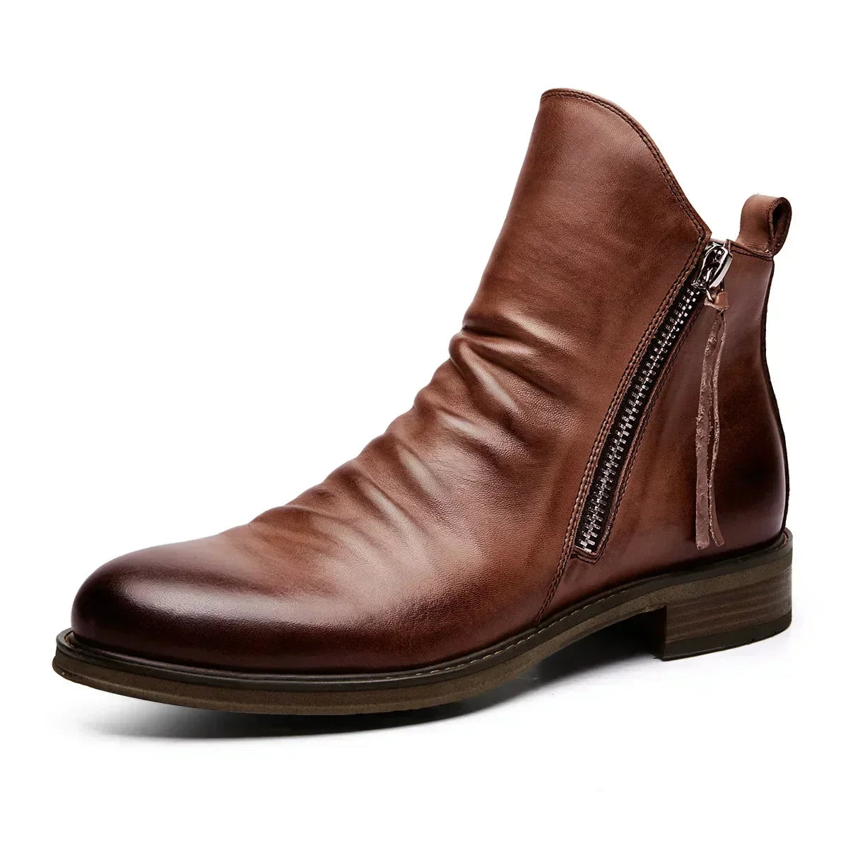 Botas Chelsea de cuero genuino para hombre elegante