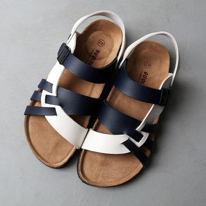 Sandalias de cuero para hombre con soporte de arco