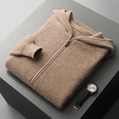 Chaqueta deportiva de punto con capucha y cierre