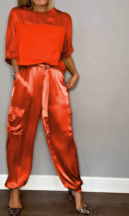 Pantalón cargo mujer con top holgado - Conjunto deportivo
