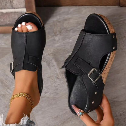 Sandalia Cuero Comfort Ortopédica Mujer