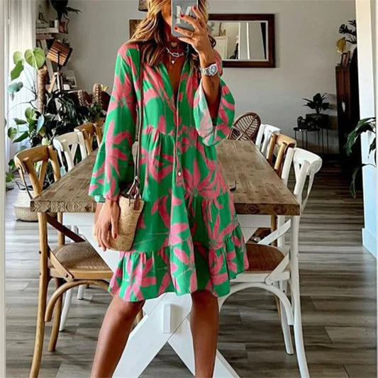 Vestido Estampado Florero Corto Mujer Verano - Vestiria
