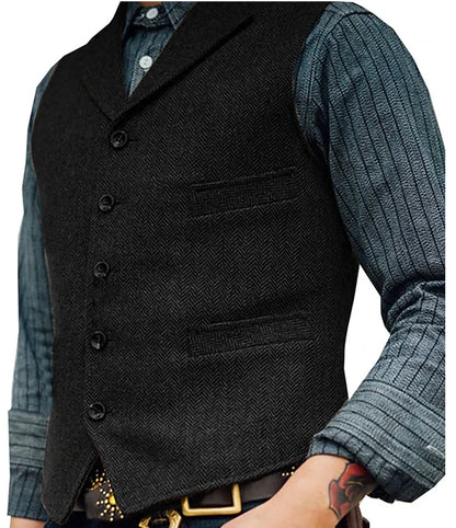 Chaleco Hombre Estilo Retro Corte Ajustado
