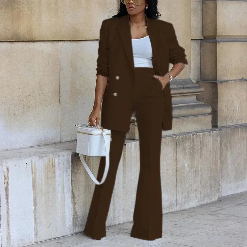 Traje Mujer Chaqueta Larga Elegante