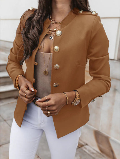 Chaqueta Blazer Mujer Clásica con Botones Decorativos - Vestiria