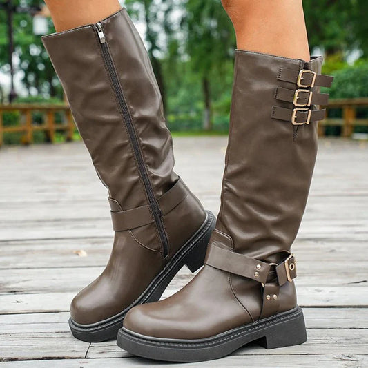 Botas Cuero Alto Estilo Vaquero Exclusivas - Vestiria