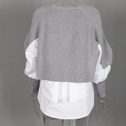 Suéter Mujer Punto Cuello Redondo Vintage - Vestiria