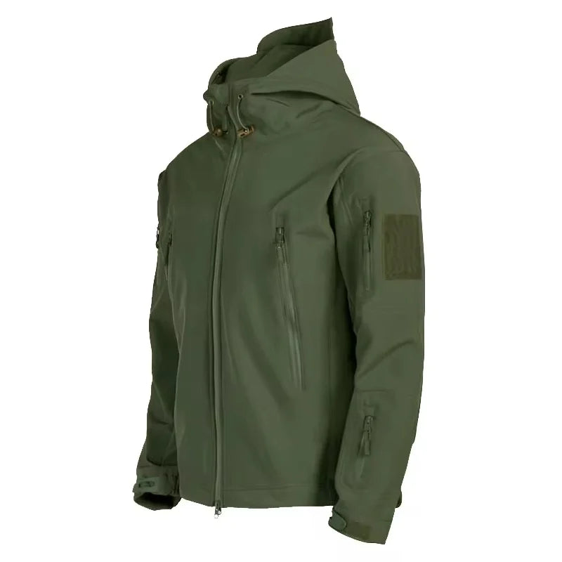 Chaqueta Táctica Hombre Impermeable con Capucha