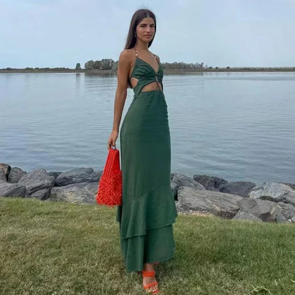 Vestido Festivo con Escote y Encaje