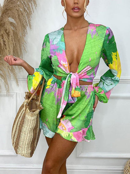 Conjunto de verano ligero con lazos coloridos