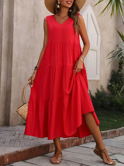 Vestido Verano Sin Mangas Escote V