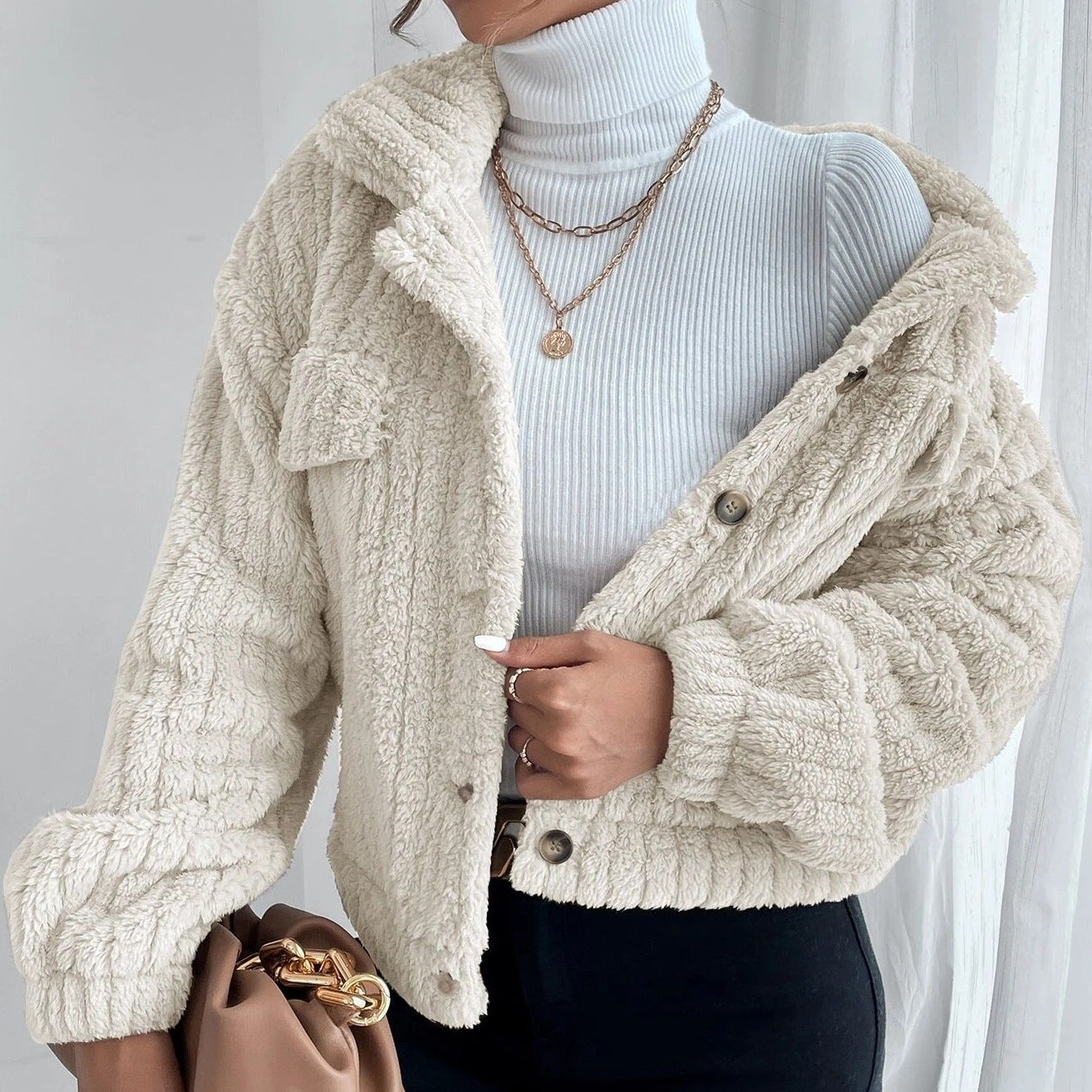 Chaqueta Terciopelo Suave y Cálida