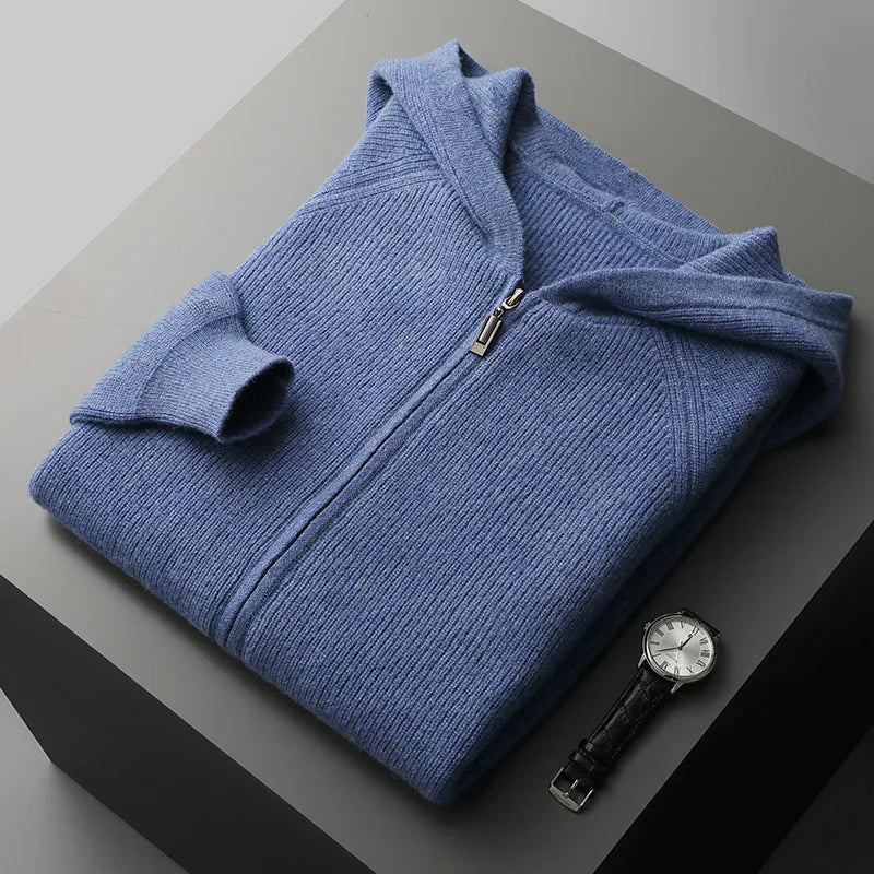 Chaqueta deportiva de punto con capucha y cierre