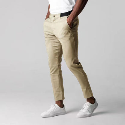 Pantalones Hombre Gris Clásicos Estrechos