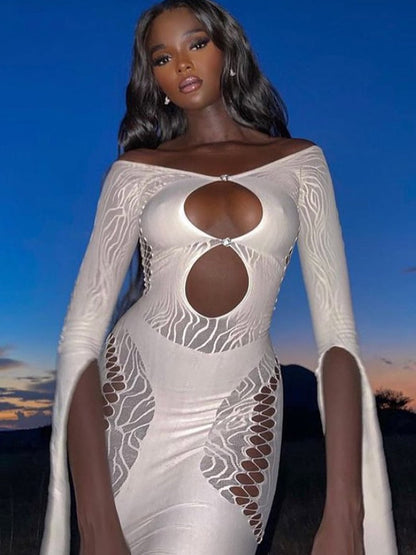Vestido Corto Mujer Manga Larga Ajustado