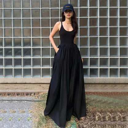 Vestido Mujer Cintura Alta Estilo Clásico