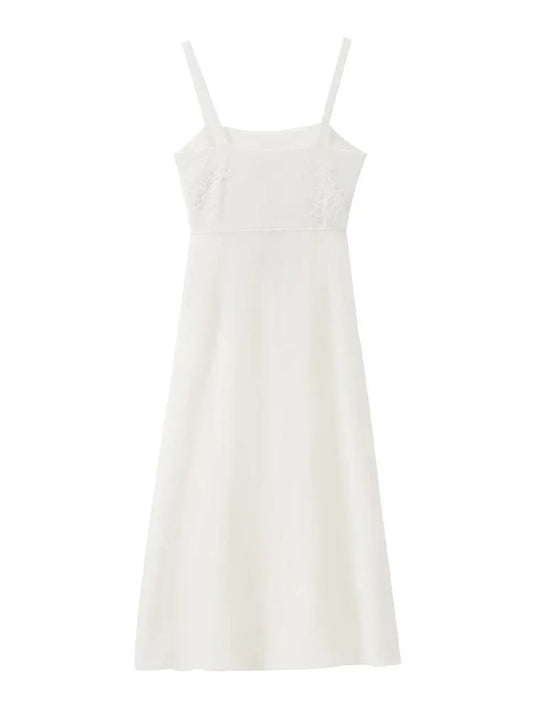 Vestido Midi Elegante Bordado Floral - Vestiria
