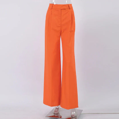 Pantalón Lino Naranja Mujer Verano