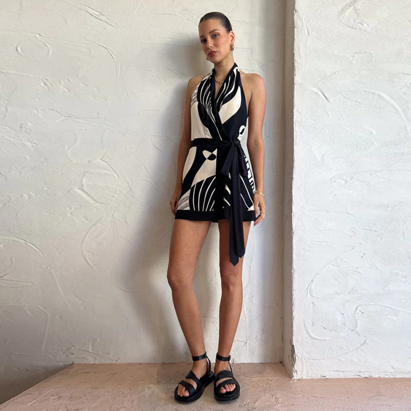 Vestido Blanco y Negro Elegante - Vestiria