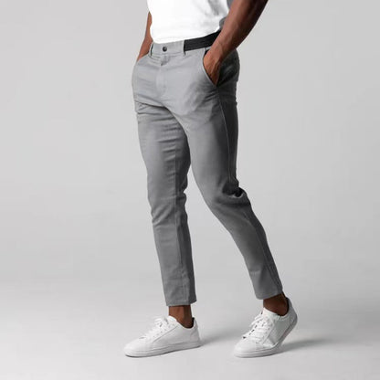 Pantalones Hombre Gris Clásicos Estrechos