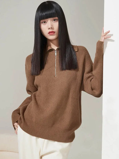 Jersey Cuello Alto Cremallera Mujer