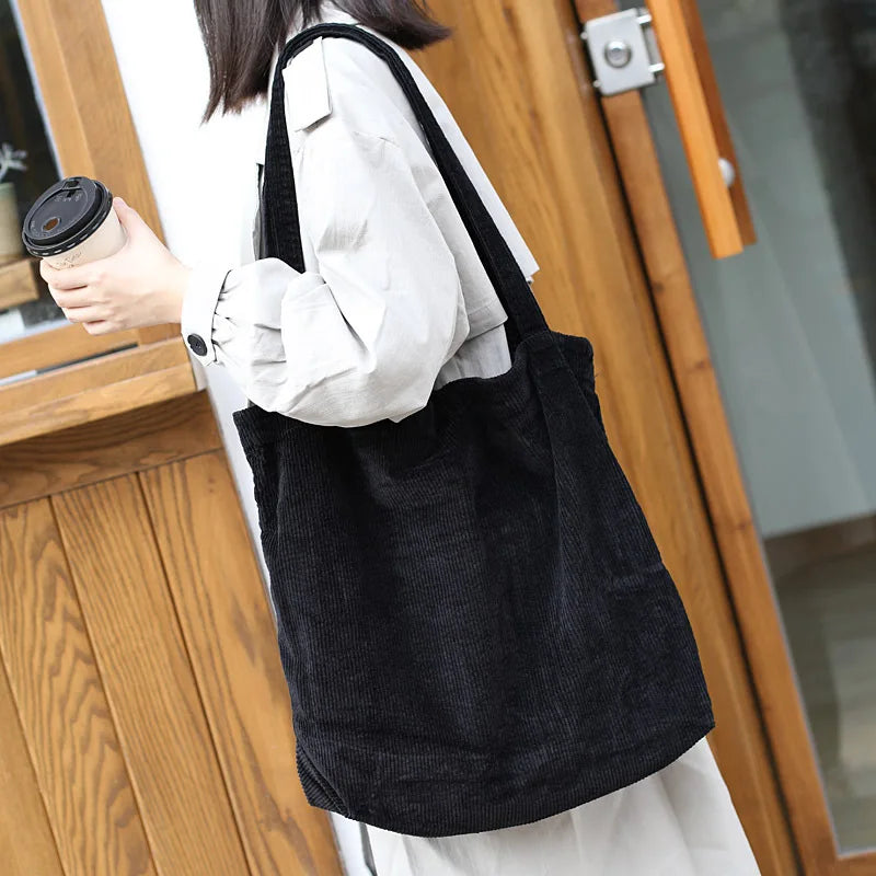 Bolso de Pana Natural con Estilo Rústico