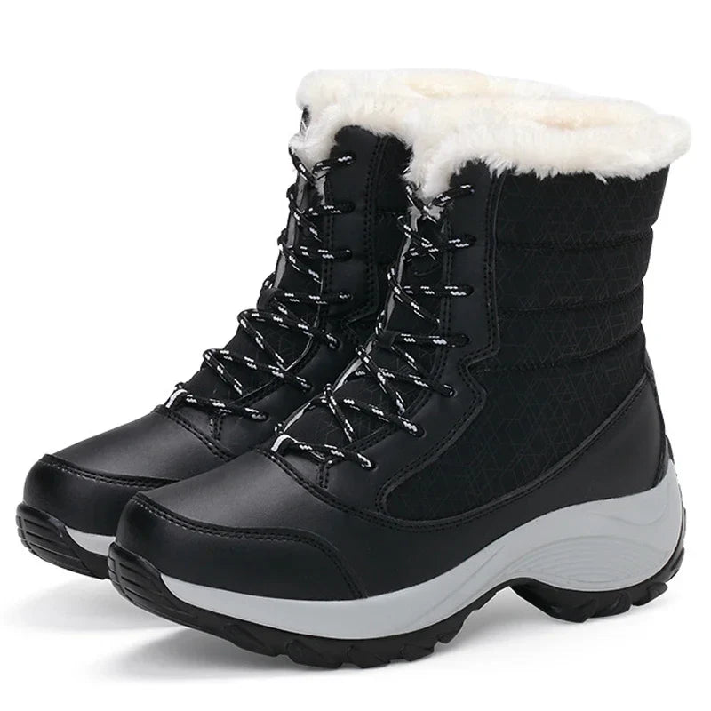 Botines Cuero Cálido Forro Peludo Invierno