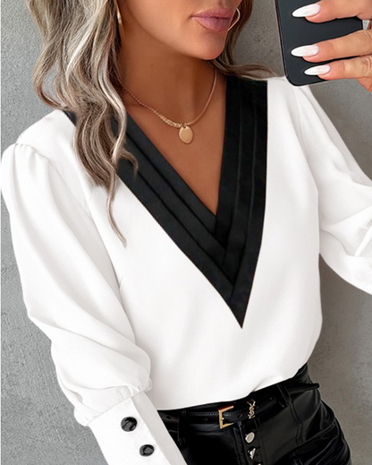 Blusa Mujer Manga Ancha Botones Delanteros