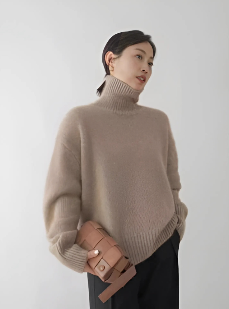 Jersey Cachemir Cuello Alto Elegante - Vestiria