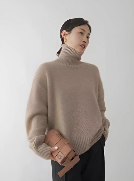 Jersey Cachemir Cuello Alto Elegante - Vestiria