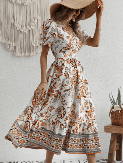 Vestido Verano Florado Midi Elegante