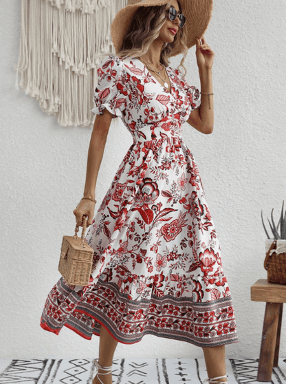 Vestido Verano Florado Midi Elegante