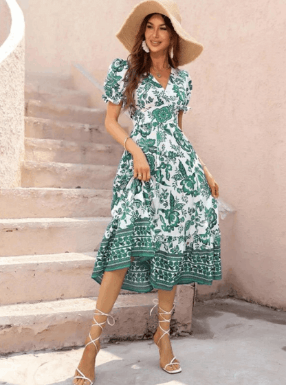 Vestido Verano Florado Midi Elegante