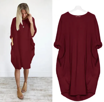 Vestido Corto Amplio Comodidad Relajada