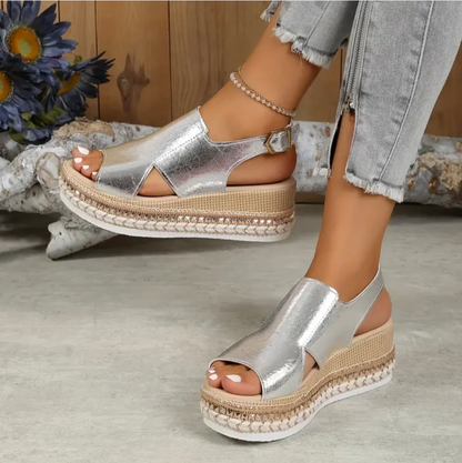Sandalias Mujer Plataforma Piel Serpiente