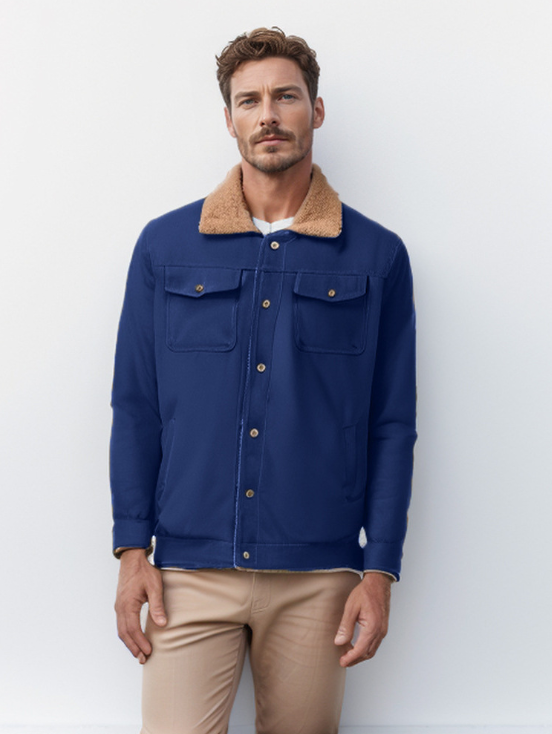 Chaqueta Hombre Cazadora Sherpa Abotonada