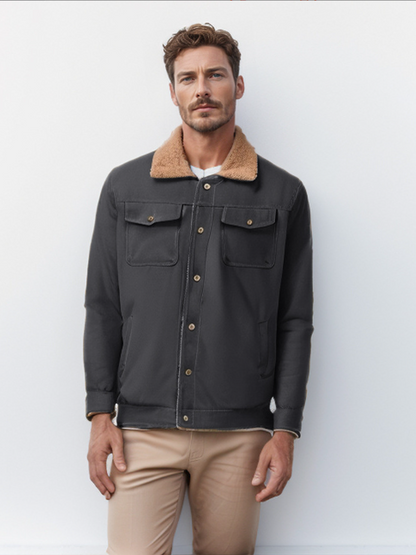 Chaqueta Hombre Cazadora Sherpa Abotonada