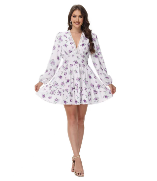 Vestido Floral Elegante Falda Ligera